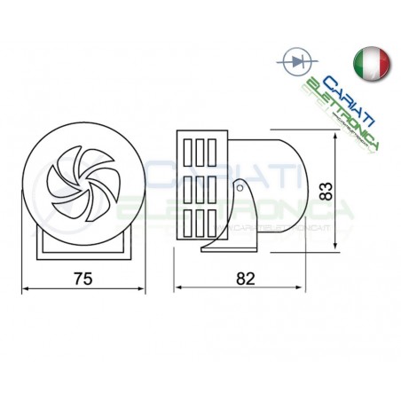 Sirena a motore 230V suono continuo 114db Air Raid Siren Motor Allarme Emergenza