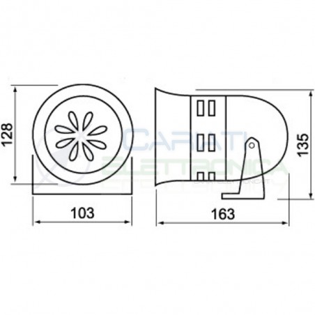 Sirena a motore 230V suono continuo 110db Air Raid Siren Motor Allarme Emergenza