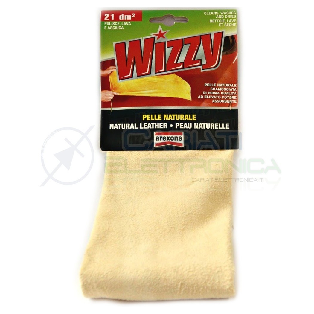 Panno Pelle naturale scamosciata Wizzy AREXONS per pulire asciugare autovetture