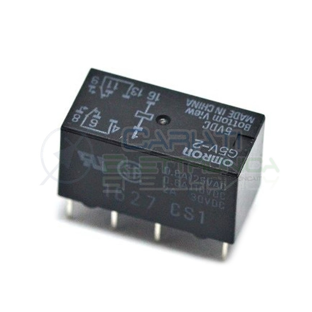 Relè doppio scambio Omron G5V-2 Bobina 5V 5Vdc contatto DPDT 2A Omron