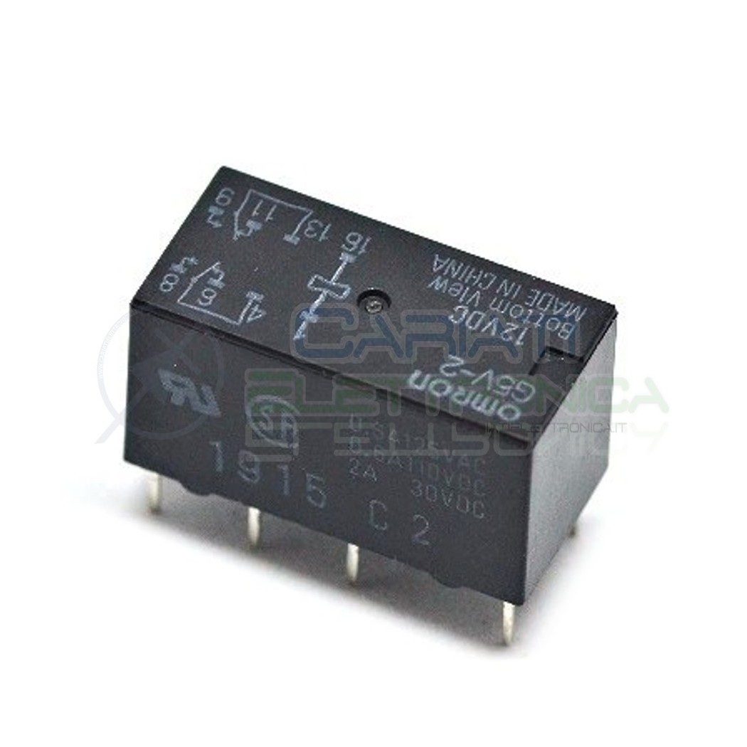 Relè doppio scambio Omron G5V-2 12VDC G5V212DC 12V DPDT 2A Omron