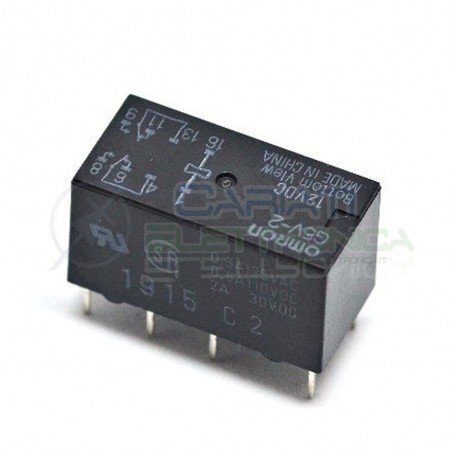 Relè doppio scambio Omron G5V-2 12VDC G5V212DC 12V DPDT 2A Omron