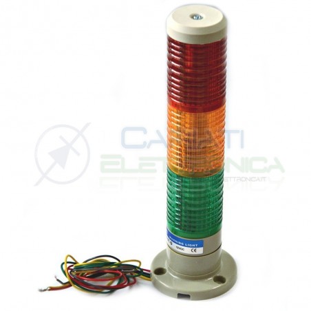 Spia Lampada Torre Luce di segnalazione industriale 3 colori 12V Warning Light